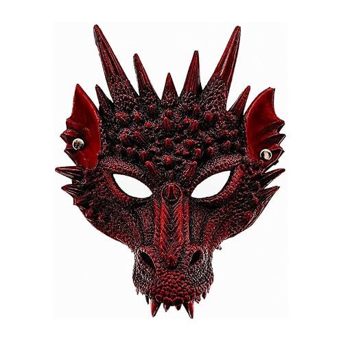 FYCAR Masque Adulte Dragon Rouge