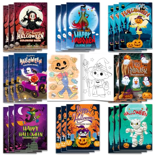 Kalysky Lot de 24 mini livres de coloriage dHalloween pour e