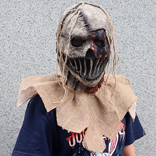 KychenBase Masque dÉpouvantail Effrayant pour Halloween, Cou