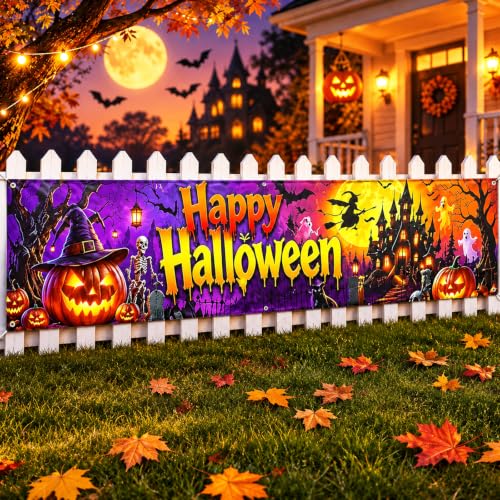 Decoration Halloween, Banderole Textile Halloween Effrayante