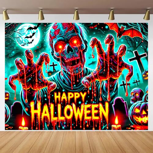 BlissYard Tapisserie dhorreur zombie dHalloween phosphoresce