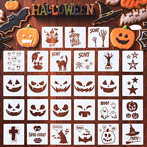 27 pochoirs de peinture Halloween en plastique réutilisables