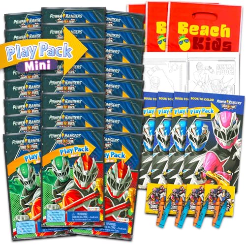 Power Rangers Lot de 24 mini cadeaux de fête avec pages de c