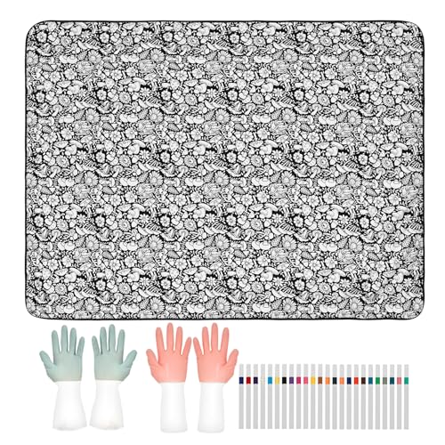 AULSAM Couverture à colorier avec 24 marqueurs, couverture à