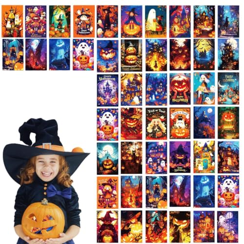 Cartes Vœux Halloween 50 Pièces Invitations Papeterie Décora