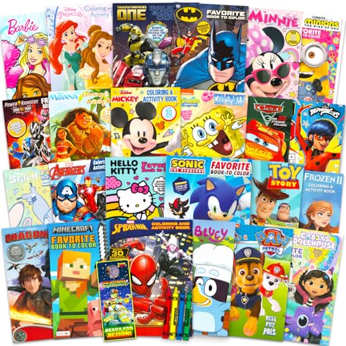 Disney 24 livres de coloriage en vrac pour enfants de 4 à 8