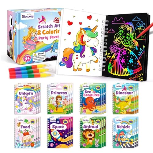 Mocoosy 24 Dessin Gratter et Kit de Coloriage Pour Enfants, 